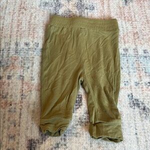 Green Elastic Waist Joggers with Cropped Length